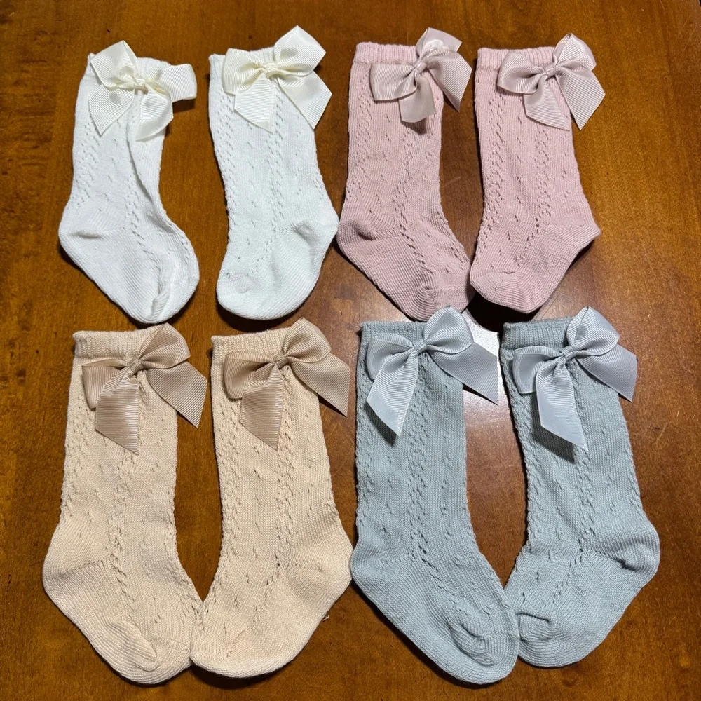 13 piece baby girl lot stocking hats socks